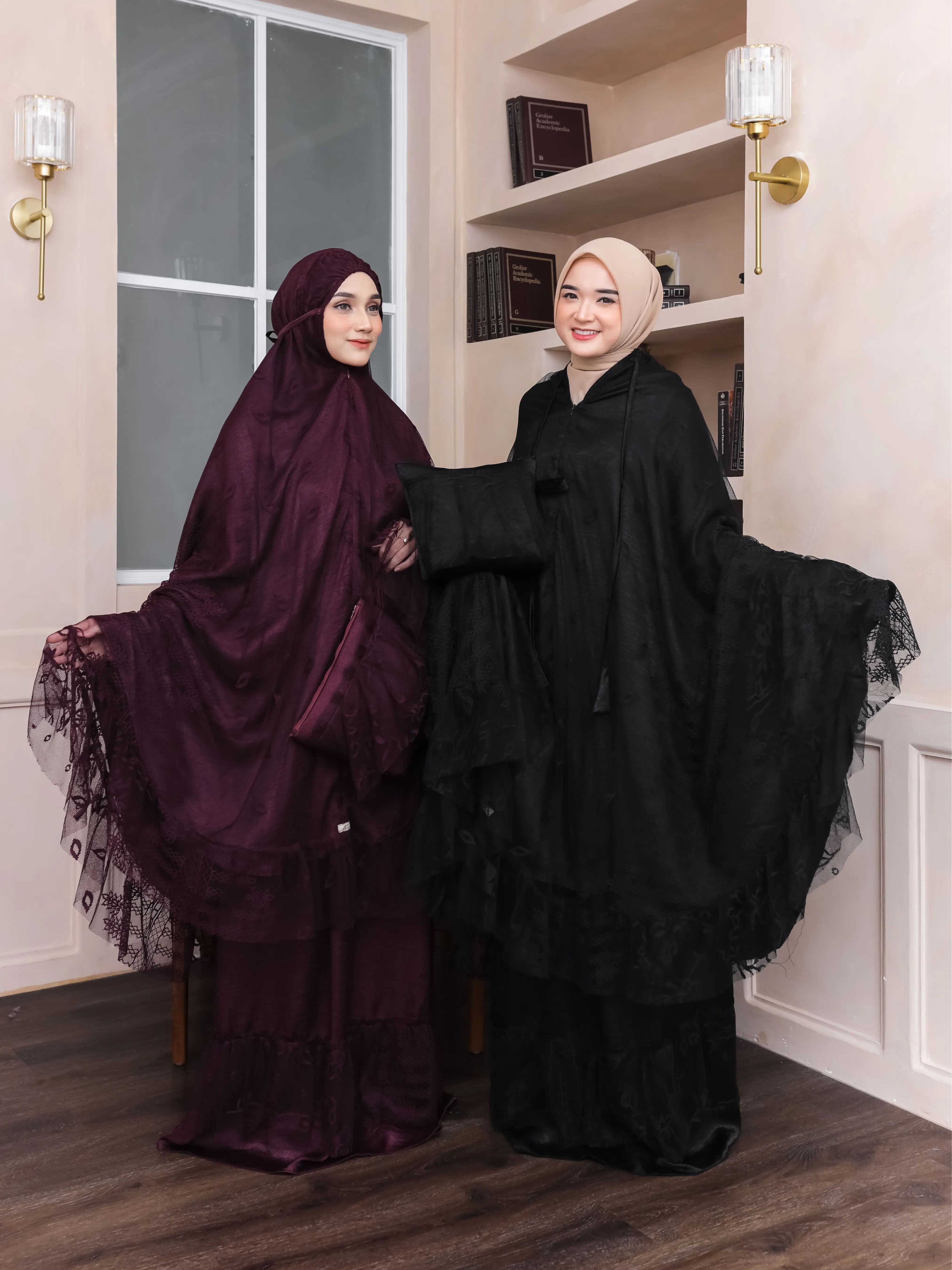 Mukena Adawiyah Silky Premium Traveling Dewasa Mewah Sultan Full Brukat Bahan Sutra al-furqon