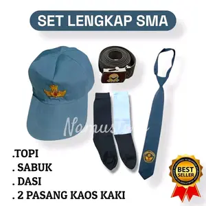 Set paket lengkap SMA TOPI + DASI + SABUK + KAOS KAKI ️ Paket Lengkap SMA"