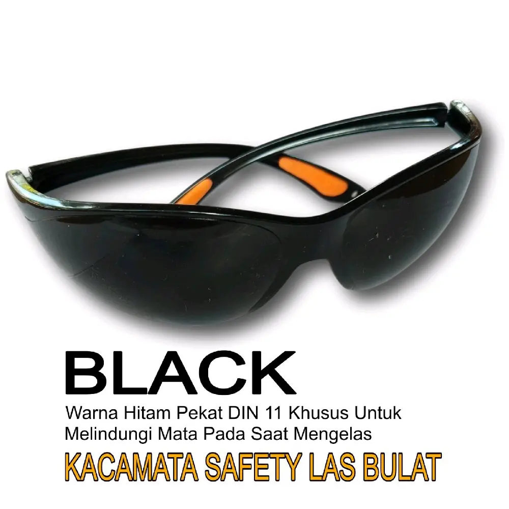 kacamata safety welding las hitam pekat dn10