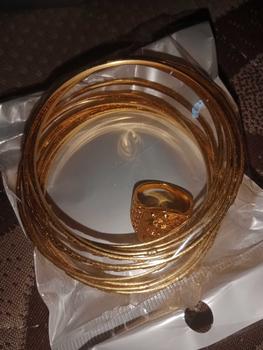 Product Review of gelang kroncong set 12 motip bambu 6 motip cantik maret edisi eid mubarok mewah Emas Gold from z**u 0