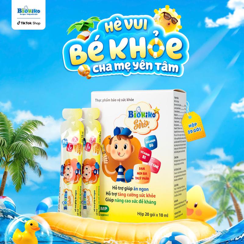  Siro Biokiko Hỗ Trợ Ăn Ngon Tăng Cường Miễn Dịch Cho Trẻ Men Vi Sinh Cho Bé Siro Ăn Ngon Dạng Hộp 10 Gói Hộp 20 Gói Stick Tiện Lợi 