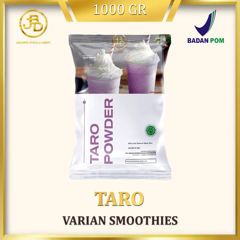 Bubuk minuman Premium Varian Smoothies Rasa Taro 1Kg || Jakarta Bubble Drink Powder || Cincau Boba Jelly Susu 6
