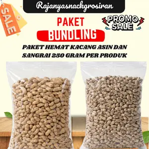 Rajanyasnackgrosiran Kacang Tanah Sangrai Goreng Asin Kerupuk Rambak Gurih dan Renyah Camilan Cemilan Food 250 Gram Per Produk