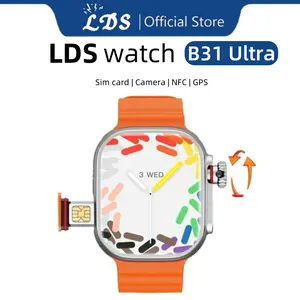 Jam Smartwatch LDS B31 dengan Kamera 360° Rotatable 4G/5G SIM Card GPS NFC Hotspot - Layar AMOLED - Bluetooth, Monitor