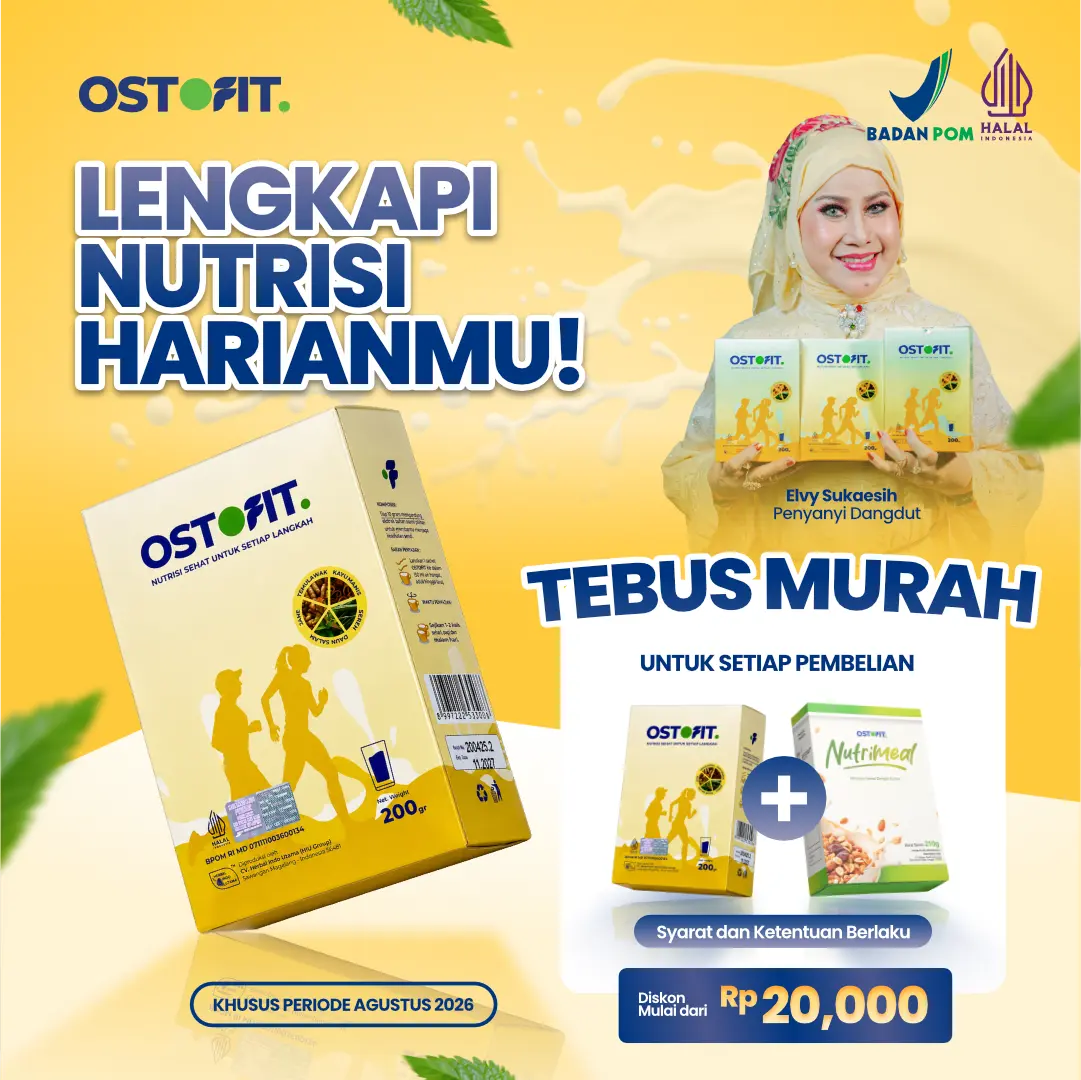 Susu Ostofit Original - Susu Kesehatan Untuk Tulang & Sendi - Tinggi Kalsium Ekstrak Herbal - 200gr Halal & BPOM
