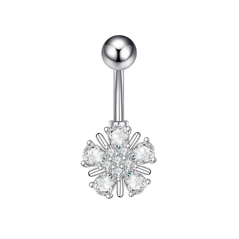 1 Chiếc Xỏ Khuyên Thanh Lịch Và Đáng Yêu Cho Nữ, Vòng Nút Bụng, Mặt Dây Chuyền, Mô Phỏng Zircon, Phụ Kiện Thời Trang 6