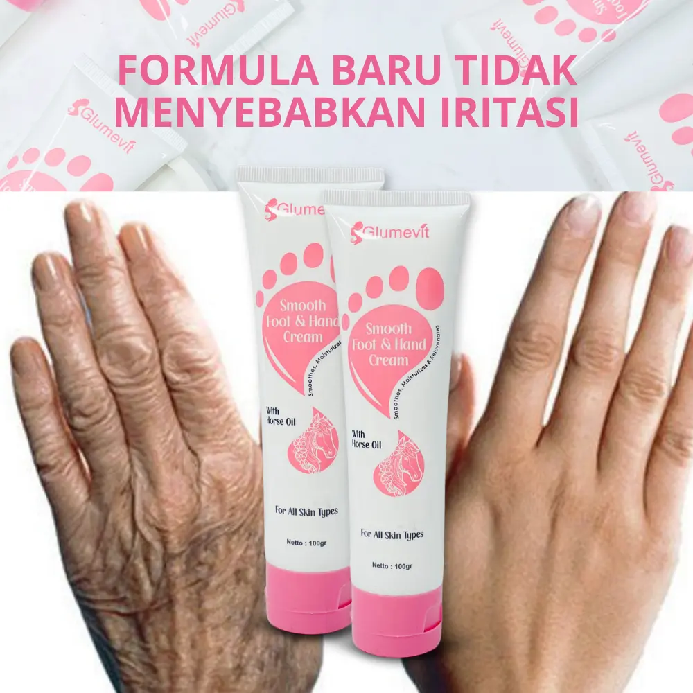 Glumevit Smooth Foot & Hand Cream Paket 1 Pcs - Perawatan Lengkap untuk Kulit Kasar & Kering - GM01
