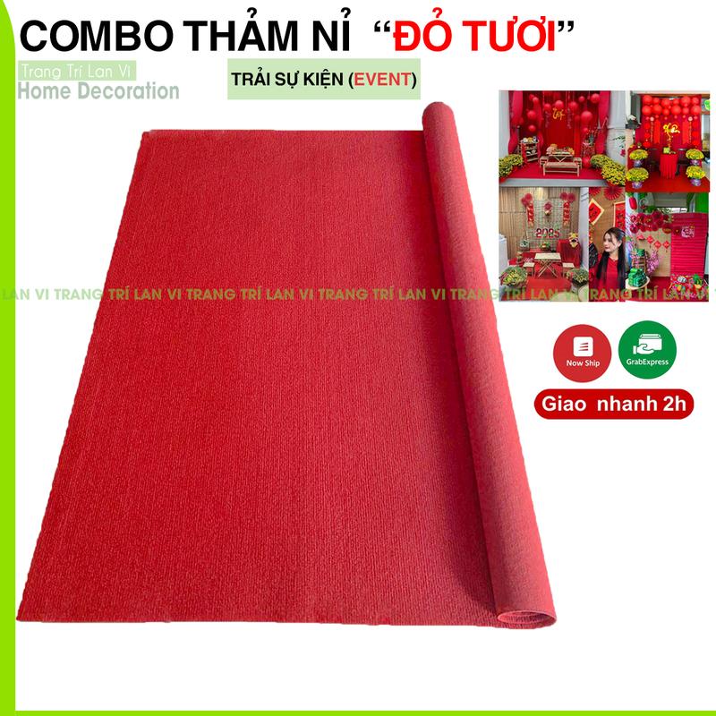 Thảm trải sàn trang trí trải sự kiện văn phòng hội nghị ngày lễ màu đỏ tươi khổ rộng 2m