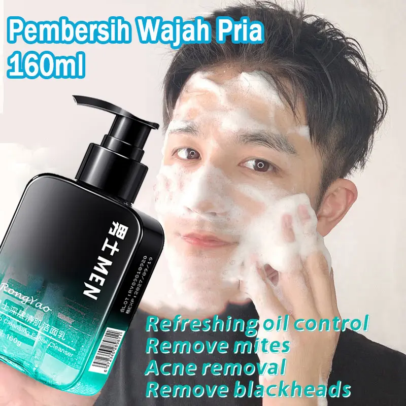 Pembersih Wajah Pria facial wash Sabun Cuci Muka Glowing Dan Putih Facial Cleanser Penghilang Jerawa Acne Menghilangkan Komedo Mengontrol Minyak Pemutih Sabun Muka Pria Pembersih Mendalam Untuk Pria/Wanita Defense Acne Gentle Exfoliating Scrub 160gr