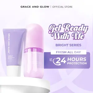 Grace and Glow combo GET READY WITH ME BUNDLE Deodorant Serum Roll On + Hair Mist Parfum Rambut Peony Pear Vitamin Wangi Niacinamide Bau Peach Bunga Pewangi Kosmetik Ketiak brightening body lotion essence aha Memutihkan Mencerahkan