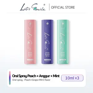 Let's Smile Oral Spray 10ml Penyegar Nafas -Mint / Persik / Anggur | Semprotan Mulut Anti Bau Mulut