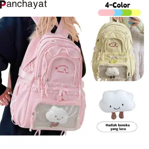 Panchayat Chunky Backpack Estetik Anti Air - Tas Ransel Wanita Muat Laptop 15.3 Inch, Tas Sekolah & Kuliah Online, Cocok untuk Cari Parcel Lebaran dan Kegiatan Ngabuburit - Tas Ransel Cewek Kekinian, Banyak Kantong, Ransel Daily Perempuan Terbaru