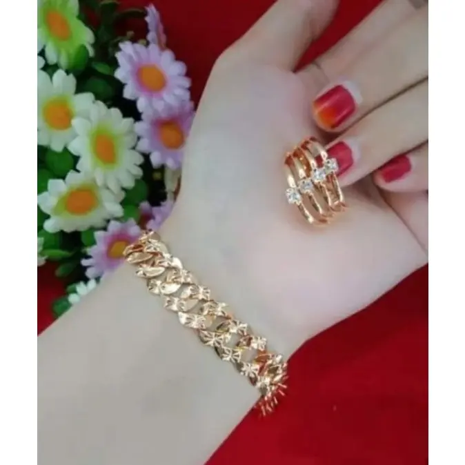 Gelang Emas Sisik Naga Xuping Gold Free Cincin Wanita Dewasa All Size Anti Karat Simple Elegan Cantik Fahion Perempuan Aksesoris Cewek Perhiasan Terbaru Populer