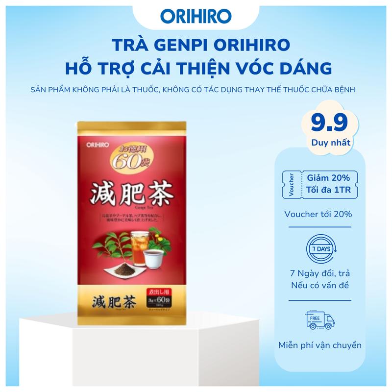 TPBSLĐ Orihiro Trà Thảo Mộc Genpi Hỗ Trợ Thanh Lọc, Cải Thiện Dáng, 60 túi/gói – Orihiro Nhật Bản chính hãng