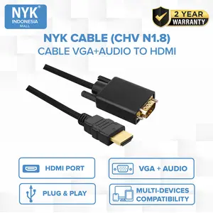 NYK Kabel HDMI Male to VGA Male 1.8 Meter