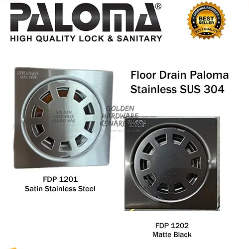 PALOMA FDP 1201 1202 Saringan Air Lantai Kamar Mandi Floor Drain Stainless Steel SUS 304 Satin Matte Black