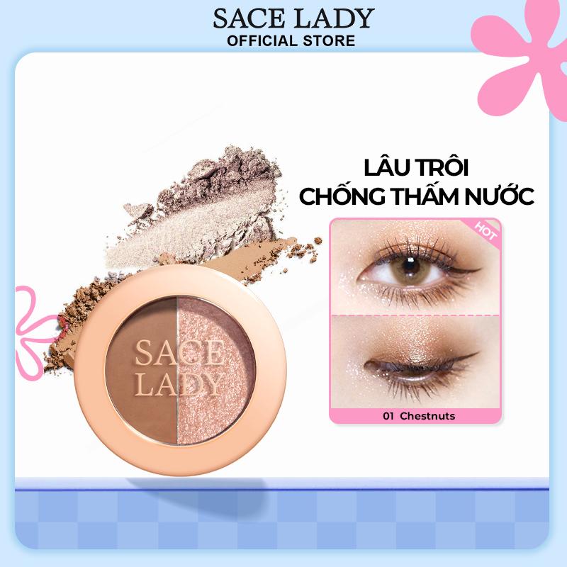   LIVE  Phấn mắt hai tông màu SACE LADY hỗ trợ Bút Bắt Sáng hỗ trợ Đường Viền hỗ trợ Sử Dụng Nhiều Màu 4g Nhũ Mắt Trang Điểm bảng mắt  peripera 