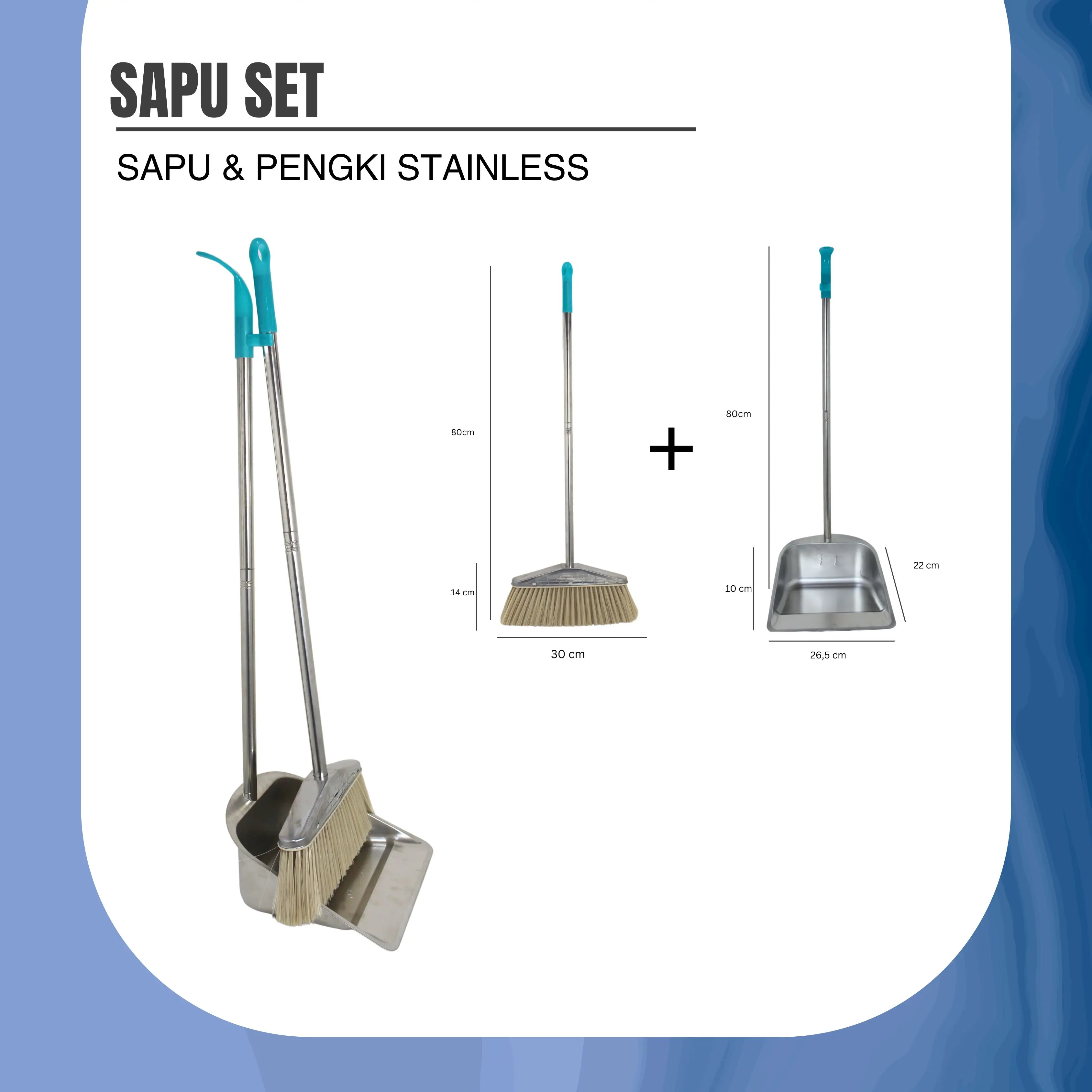SAPU SET STAINLESS TYPE T02163/ PENGKI STAINLESS TYPE T021/ SAPU STAINLESS TYPE T163