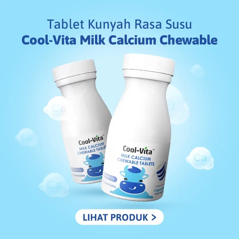 Coolvita Milk Calcium Tablet Kunyah - Cool-Vita Calsium Bantu Tumbuh Tinggi Anak Remaja | Dukung Pertumbuhan Tulang dan Gigi permen peninggi badan