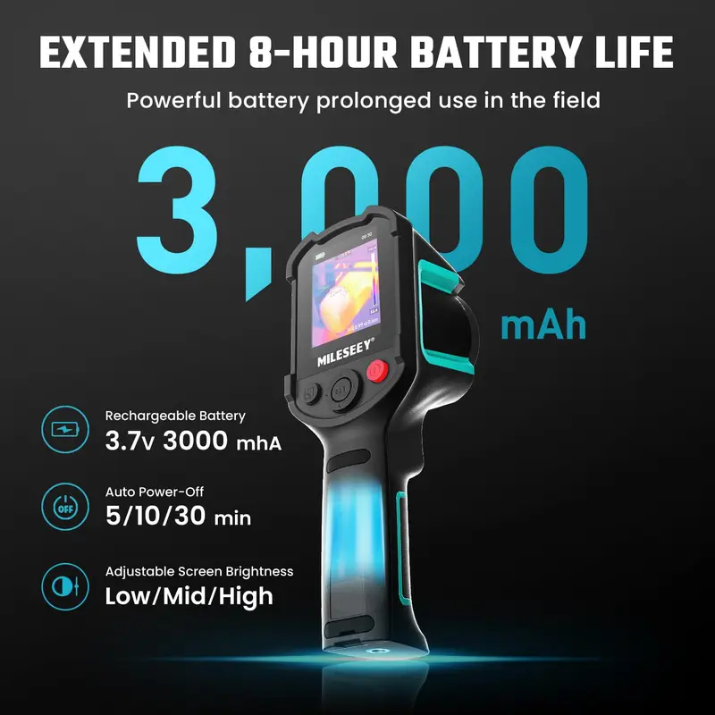 MILESEEY TR10 Professional Thermal Imager | 192x192 High-Res IR Sensor | 25Hz Real-Time Imaging (-20°C~550°C) | 8hr Continuous Operation | Portable Handheld Design | Building/Industrial Diagnostics Tool 3