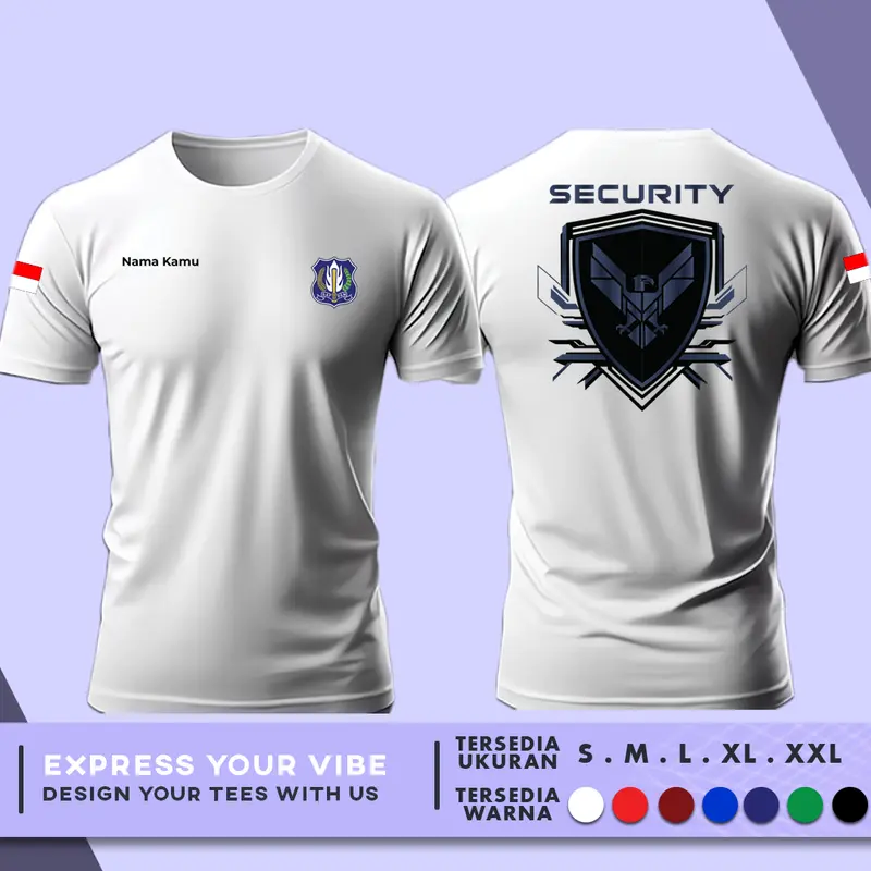 Kaos Baju Satpam Security Gratis Tulis Nama Kamu | Cotton Combed 30s V.1 1