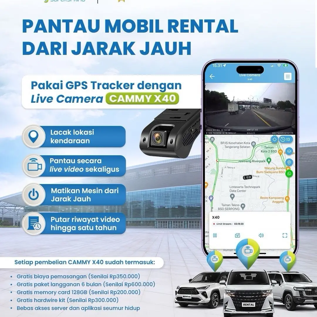 SUPERSPRING Cammy X40 GPS + Dashcam Fitur ADAS