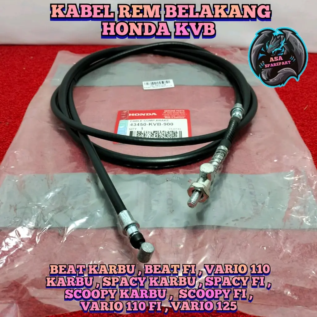 kabel rem belakang asli original Honda beat karbu vario karbu Scoopy spacy Motor