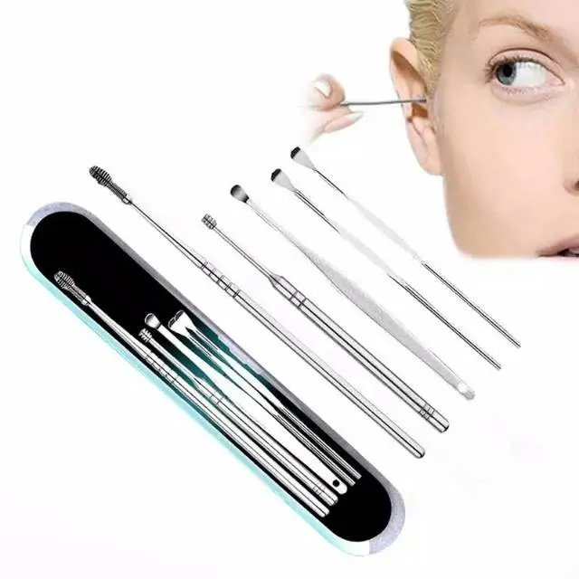 Alat Korek Telinga Pembersih Kuping STAINLESS STEEL 5 IN 1 korek kuping Box Ear
