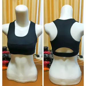 Bra Wanita Hitam dengan Desain Belakang Terbuka untuk Keseharian dan Olahraga