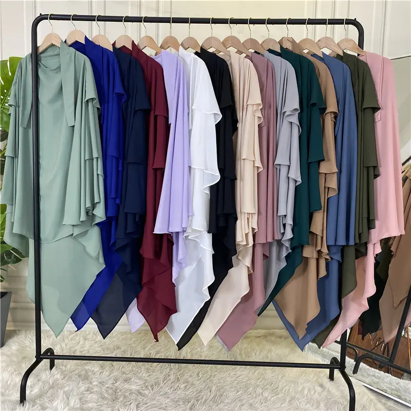 2295# Chiffon Khimar Scarves  Fashion Muslim（Weight about 450g） white autumn instant hijab