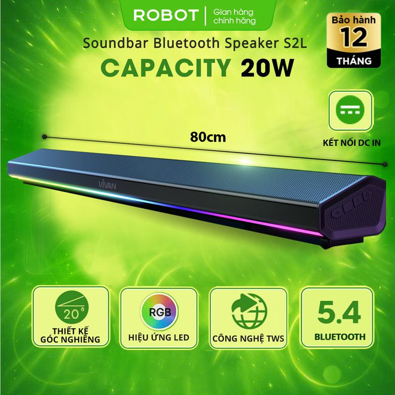 MỞ BÁN Loa Thanh Soundbar Bluetooth VIVAN S2L Công Suất 20W Bluetooth 5.4 Bass Trầm Mạnh Mẽ 4 Cụm Driver - Hỗ Trợ Kết Nối USB AUX Thẻ Nhớ | Củ Loa Nghe Nhạc | Bảo Hành 1 Năm