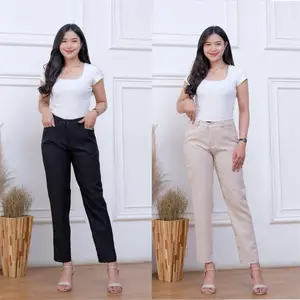 CELANA KERJA WANITA SLIMFIT KEKINIAN Kancing
