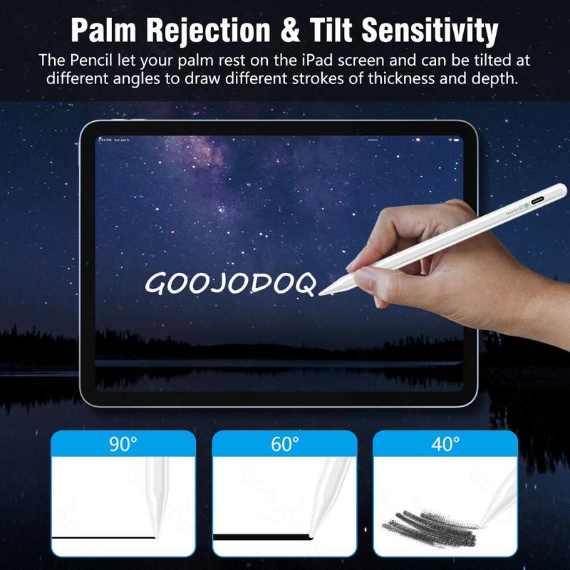 Product Introduction of GOOJODOQ GD11 2 in 1 Stylus Pen with Palm Rejection & Bluetooth | Compatible for iPad 2018-2024 iPad gen 6/7/8/9/10 | iPad air 3/4/5/6 | iPad Pro 11/12.9/13 | iPad Mini 5/6 53