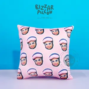 Bizzarpillow Bantal Custom Foto 30x30cm Face Pattern Free Edit – Hadiah Unik BZ416