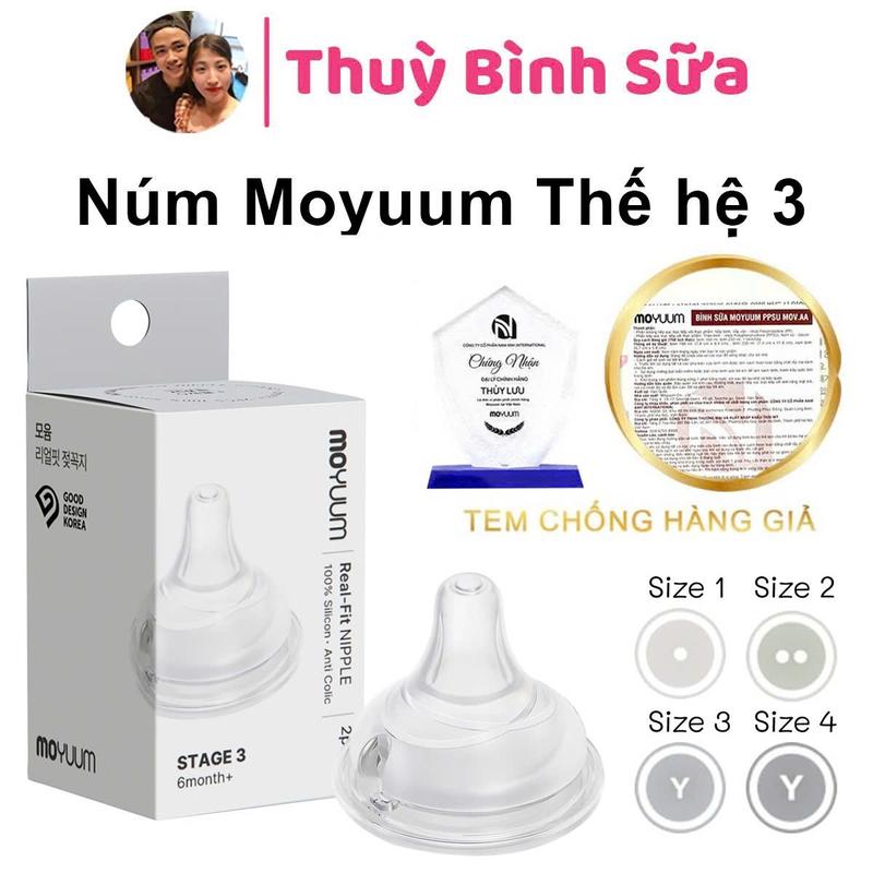 Thế hệ 3 - Núm ty bình sữa Moyuum chính hãng Hàn Quốc
