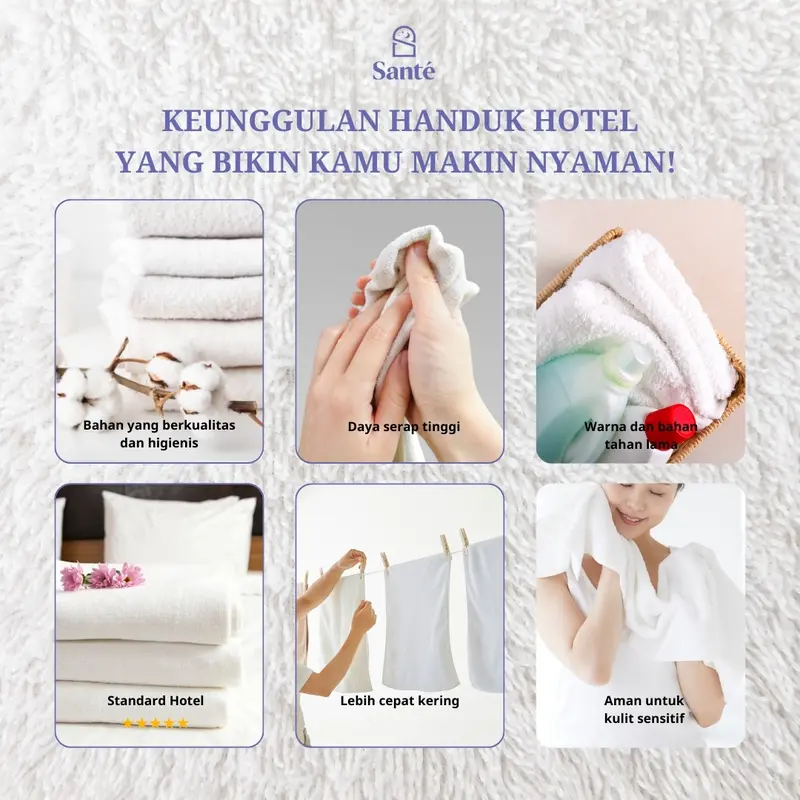 [1 + GRATIS 3] Handuk Wajah Higienis - Bersertifikasi Anti Bakteri Cegah Jerawat - 60 GSM Standar Hotel Bintang 5 6
