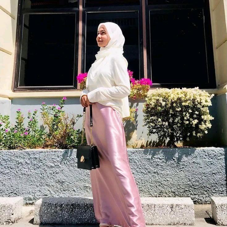 Rok Panjang Basic Satin A Line Saten Skirt 1