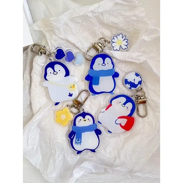 Gantungan Kunci Bentuk Pinguin Bahan Akrilik Untuk Aksesoris Tas Lucu 5