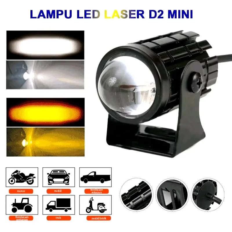 Lampu Tembak Laser Led Mini 2 Warna - Lampu Tembak Sorot Foglamp Mini D2 Laser Gun/lampu tembak laser d2 mini /lampu tembak motor/lampu laser d2