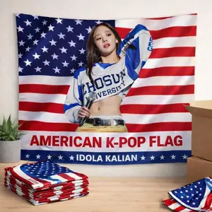 bendera amerika idol Kpop Bendera One Piece kain tetron Bajak Laut bendera amerika custon Full Printing Kain Tetron 60x40