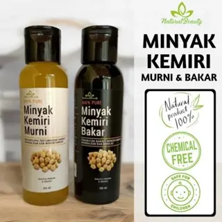 MINYAK KEMIRI MURNI & BAKAR Original Penumbuh dan Penebal Rambut Alami Anak Hingga Dewasa 30ml/60ml/100ml