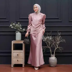Vina Dress Spesial Burgundy Gaun Kondangan Viral Termurah Rok Duyung Baju Wanita Kekinian Gaun Pesta Terlaris dengan Detail Mutiara