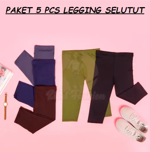 Paket 5pcs Legging Selutut /  Celana Pendek Wanita / Legging Pendek Wanita / Legging 7/8 Wanita Dalaman Melar