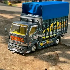 promo miniatur truk oleng kayu murah mainan anak-anak masa kini full variasi lampu led kelap-kelip dan bonus terpal Set Hadiah