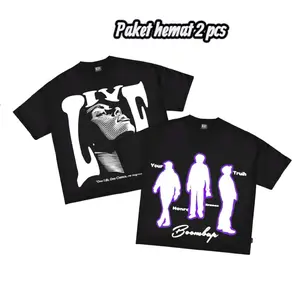 COMBO PAKET KAOS 2 PCS DISTRO HITAM JUMBO SKENA HEMAT | M | L | XL | 2XL | 3XL |