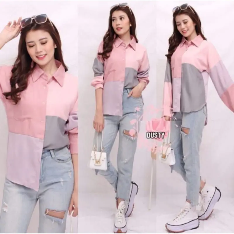 Baju Fashion Wanita Bahan Adem Dan Lembut Warna Merah Biru Ungu Hijau BELOUSE WANITA TERBARU AGATA BAJU ATASAN CEWEK POLOS KEKINIAN KOREAAN TERLARIS SIZE( S.M.L.XL.XXL Baju Wanita Qualitas Premium 7