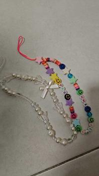 Product Review of Creative Fashion Mobile Phone Case Anti-lost Lanyard Flowers Heart Love Key Chain DIY Bracelet Pearl Short Wrist Strap Accessories Silicone Fidget from a**a 0