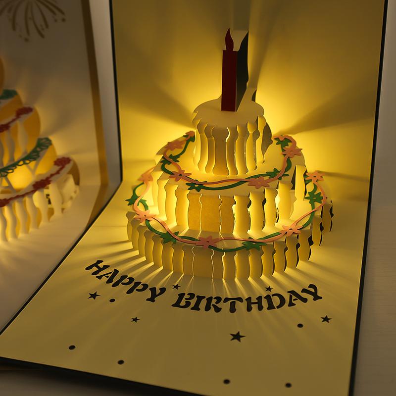 Product Introduction of Birthday Gift Cake Card Pop Up 3D Greeting Cards With Envelope - Postcard Invitation Handcrafted Origami Anniversary - Home Decoration Oranment 36
