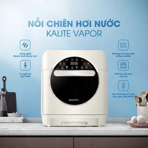 Nồi Chiên Hơi Nước 15L Cao Cấp Kalite VAPOR | Nồi chiên không dầu Healthy