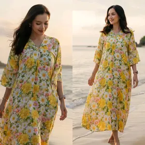 YURI Daster Terbaru Kekinian 2025 Bahan Rayon Motif Viral Busui dress V neck Busui Friendly Wanita  Bumil Bunga